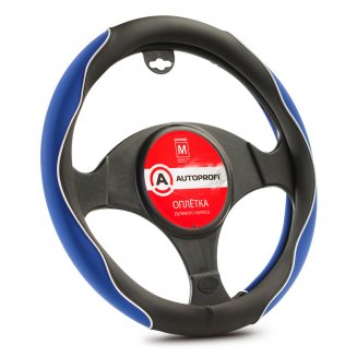 AP-2021 BK/BL(M) Оплетка руля AUTOPROFI