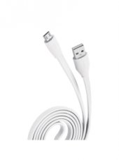 OLMIO Кабель USB 2.0 - Micro USB 1м 2,1A, белый, плоский