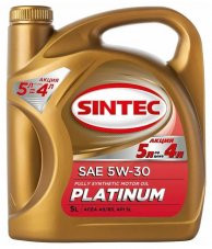АКЦИЯ!!! SINTEC Платинум SAE 5w30 API SL, ACEA A5/B5 (синт) 5л по цене 4л Масло моторное