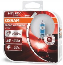 OSRAM Лампа автомобильная H7 12V 55W PX26d NIGHT BREAKER LASER +150% к-т