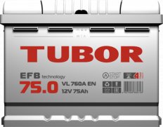 Аккумулятор TUBOR EFB 6CT-75.0 710A VL