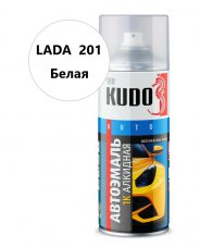 KUDO KU-4007 1K Эмаль автомобильная ремонтная алкидная "Белая 201" 520мл