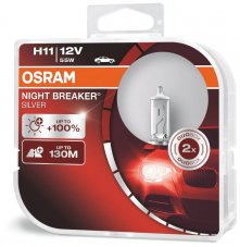OSRAM Лампа галогеновая H11 12V 55W Night Breaker Silver +100% 64211NBS-HCB