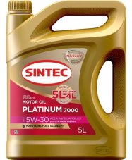 АКЦИЯ!!! SINTEC PLATINUM 7000 5W-30 A5/B5 SL/CF 5л Масло моторное