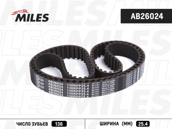 MILES AB26024 Ремень ГРМ (5468XS)