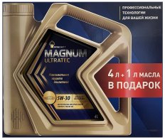 Акция 4л+1л!!! Rosneft Magnum Ultratec 5W-30 Масло моторное