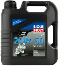LIQUI MOLY 1696 Motorbike 4T Street 20W-50 4л Минеральное моторное масло для 4-тактных мотоциклов