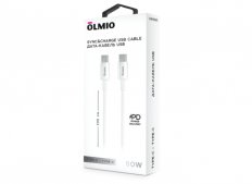 OLMIO Кабель USB2.0 Type-C - USB Type-C 1м белый 041665
