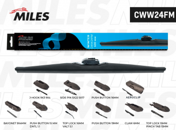 MILES CWW24FM Щетка стеклоочистителя зимняя 600мм (10 адаптеров / 24 дюймов)