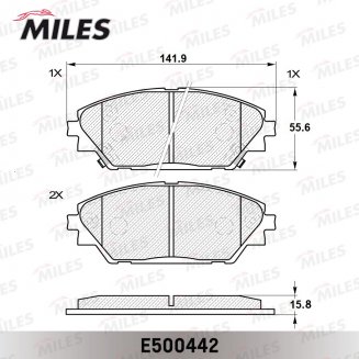 MILES E500442 Колодки тормозные передние (PN 25005)