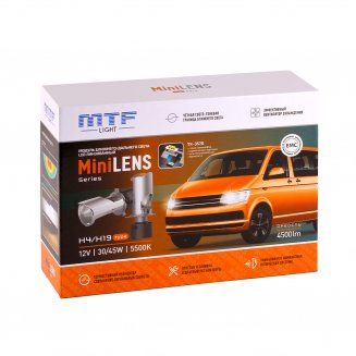 MTF Light Minilens H4/H19 12 30/45W 5500K 4500Lm MH4K5 Светодиодные автомобильные лампы