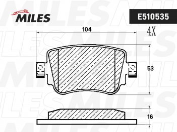 MILES E510535 Колодки тормозные задние (PN 0624) Ceramic