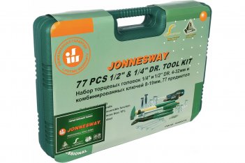 JONNESWAY Набор инструмента 77 предмета 1/4", 1/2"DR S04H52477S 047567